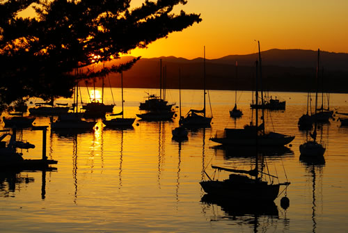Harbor Sunrise by David Harbin. Monterey Wharf, June 2011.